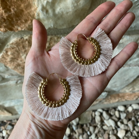 Amelia Filigree Silk Hoop Earrings - Picture 3 of 3